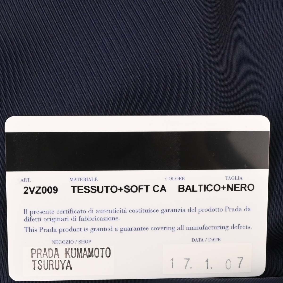 Prada Navy Nylon 2way Shoulder Backpack Handbag