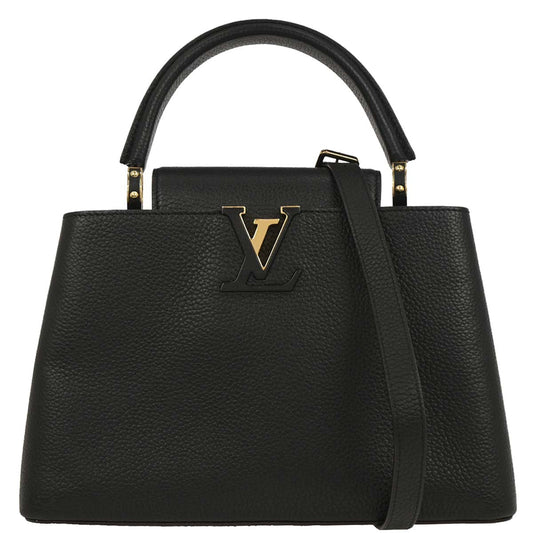 Louis Vuitton Black Capucines MM 2way Handbag M24727