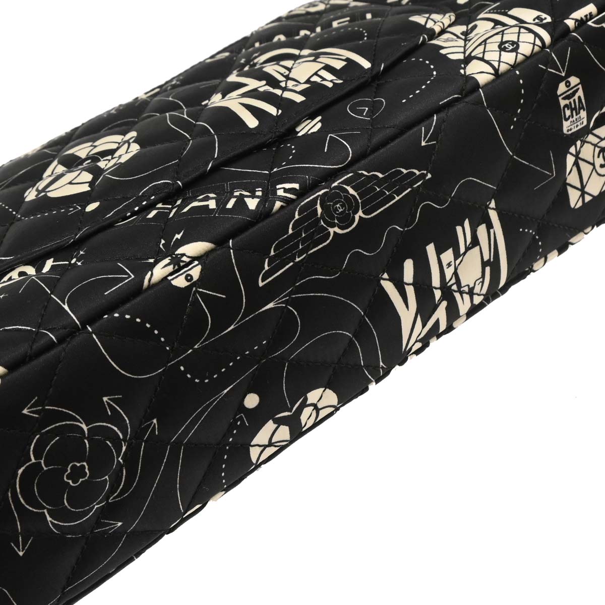 Chanel 2016-2017 Black Satin Airline Medium Classic Double Flap Shoulder Bag