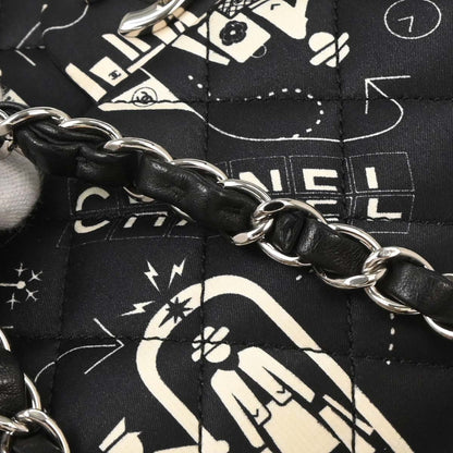 Chanel 2016-2017 Black Satin Airline Medium Classic Double Flap Shoulder Bag