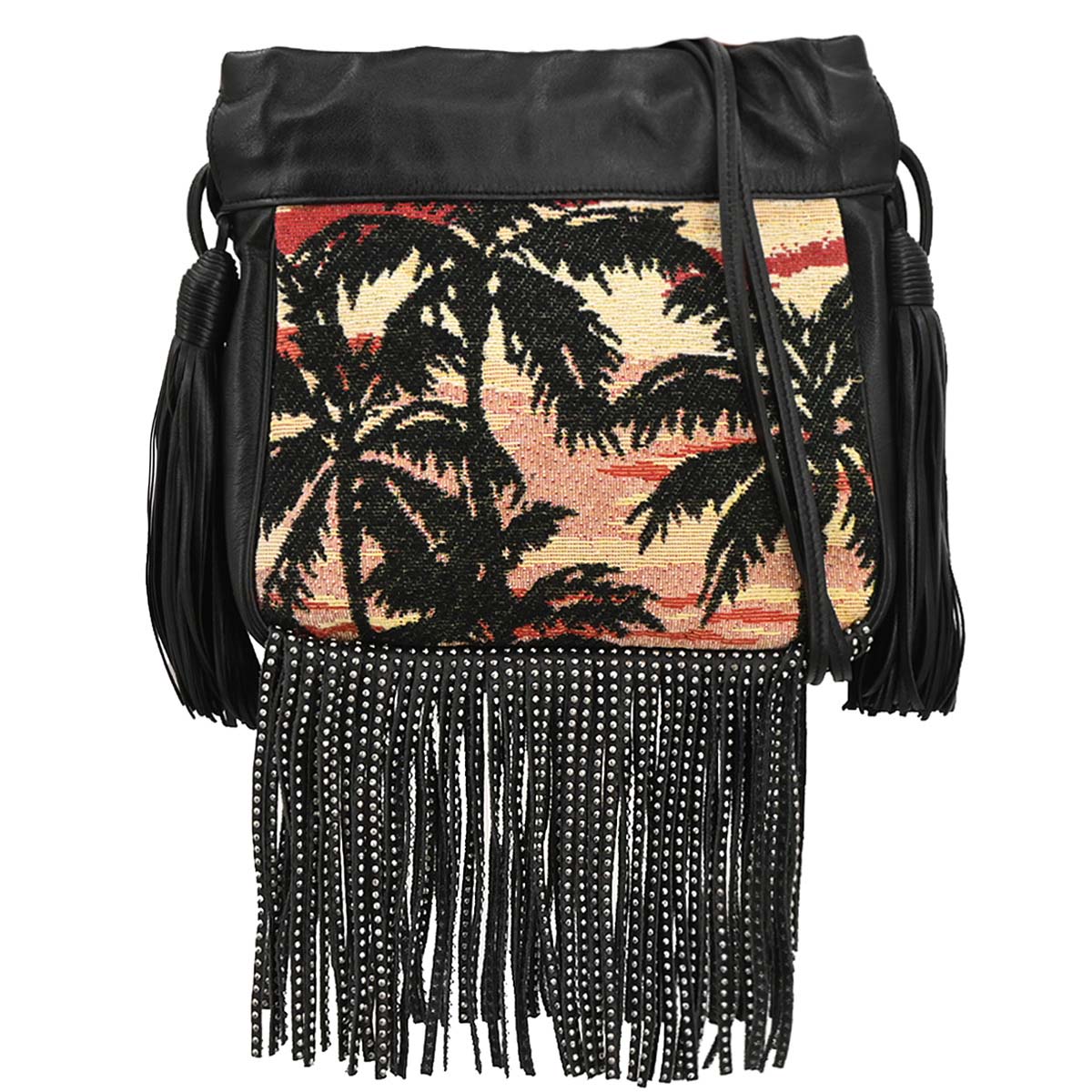 Saint Laurent Black Helena Bucket Bag Fringe Shoulder Bag