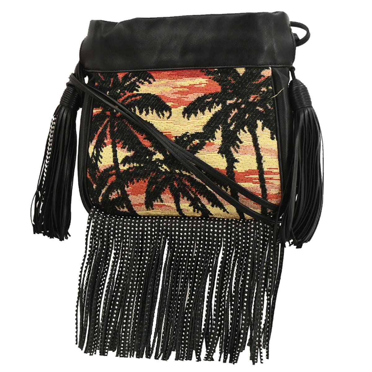 Saint Laurent Black Helena Bucket Bag Fringe Shoulder Bag