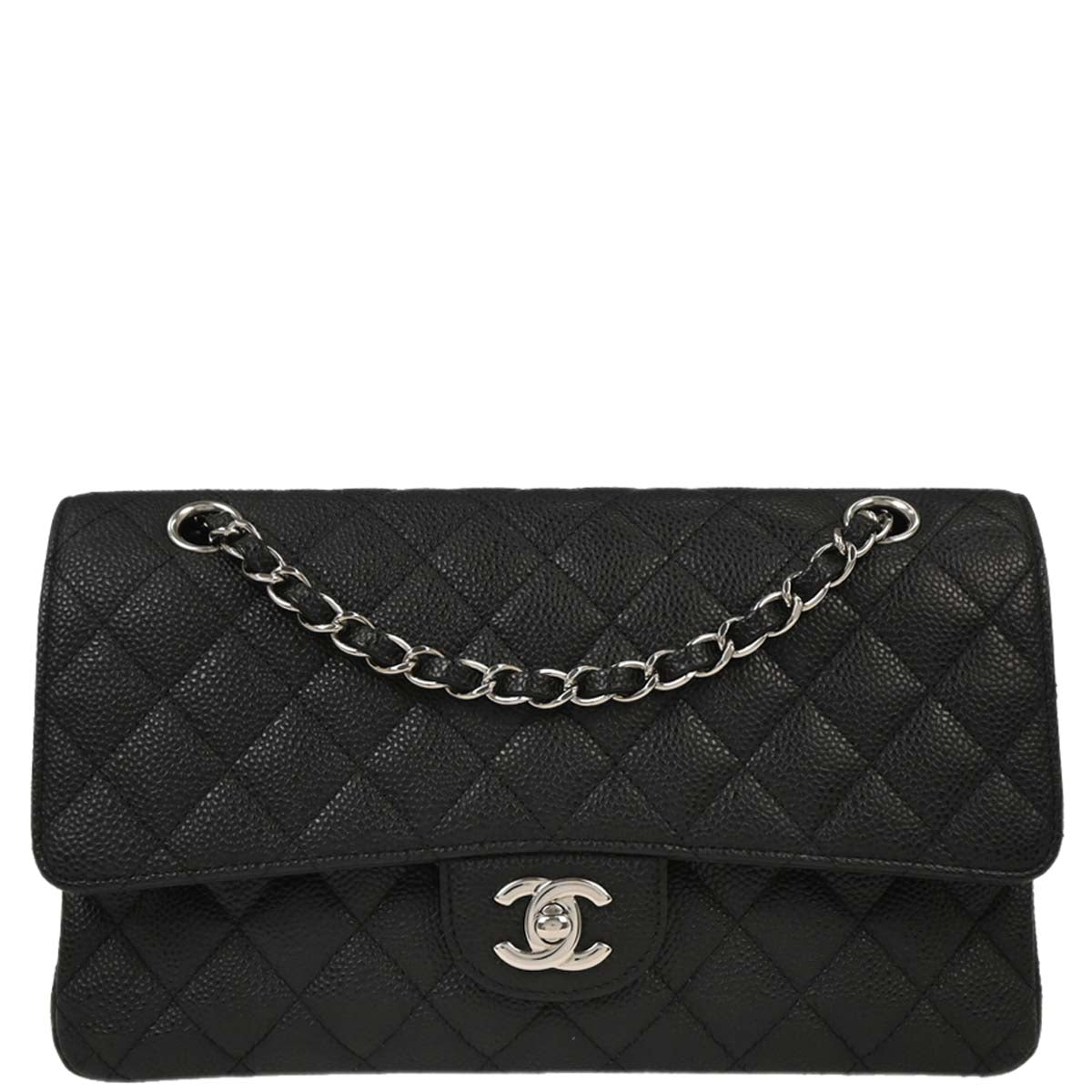 Chanel Black Caviar Medium Classic Double Flap Shoulder Bag