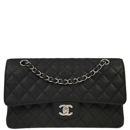 Chanel Black Caviar Medium Classic Double Flap Shoulder Bag