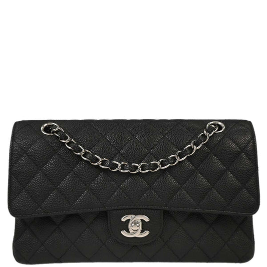 Chanel Black Caviar Medium Classic Double Flap Shoulder Bag