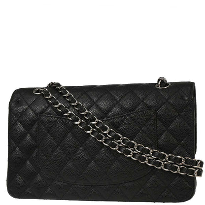 Chanel Black Caviar Medium Classic Double Flap Shoulder Bag