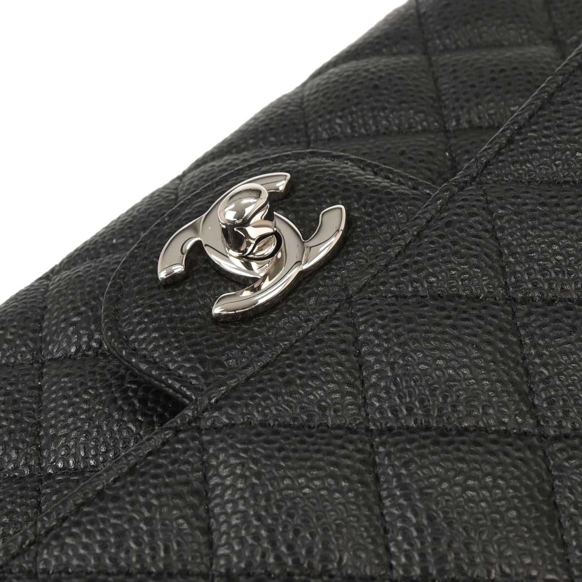 Chanel Black Caviar Medium Classic Double Flap Shoulder Bag
