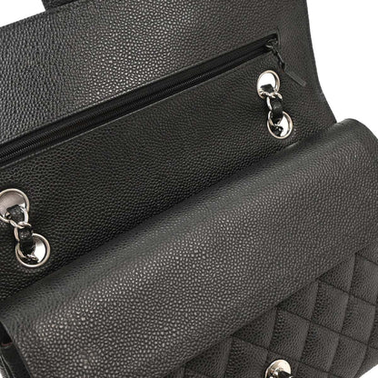 Chanel Black Caviar Medium Classic Double Flap Shoulder Bag