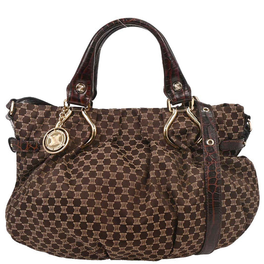 Celine Brown Canvas Macadam Handbag