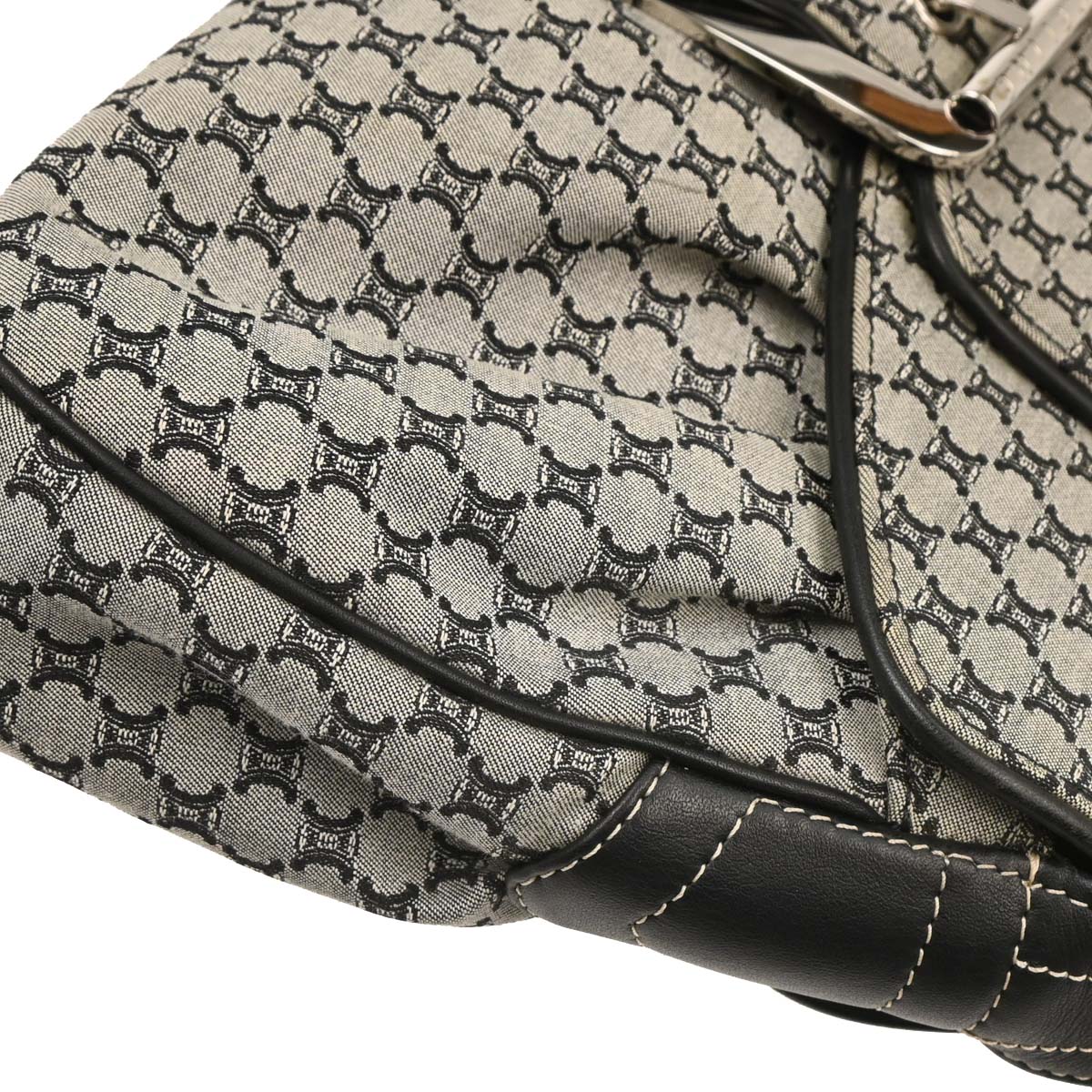 Celine Gray Canvas Macadam Handbag