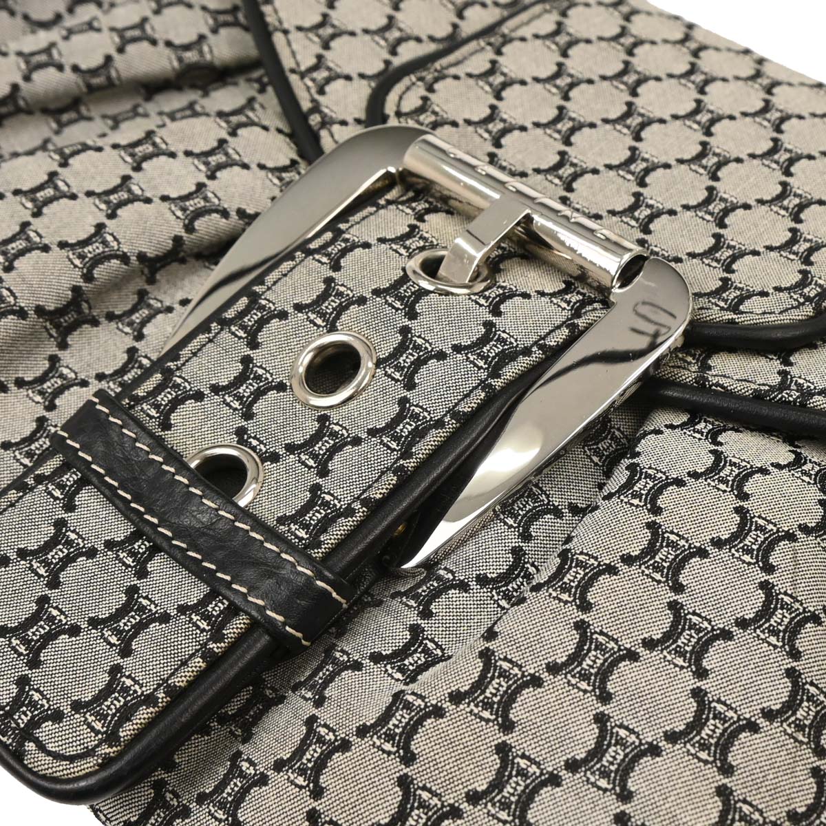 Celine Gray Canvas Macadam Handbag