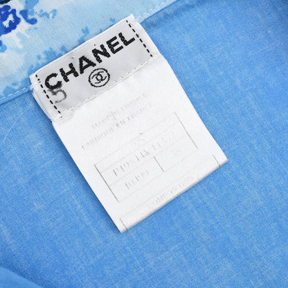 Chanel 2002 Surf Line Short Sleeve Shirt Top Blue #38