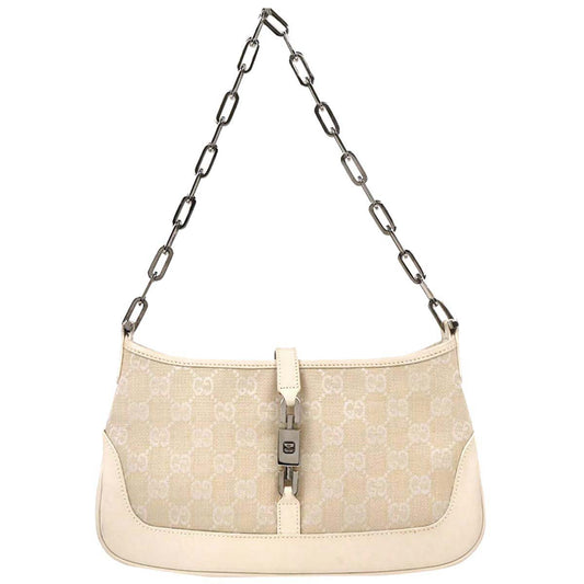 Gucci Off-white Canvas GG Jackie Handbag