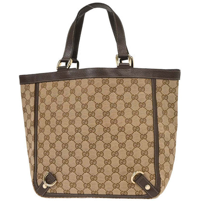 Gucci Beige Canvas GG Abbey D Ring Tote Handbag