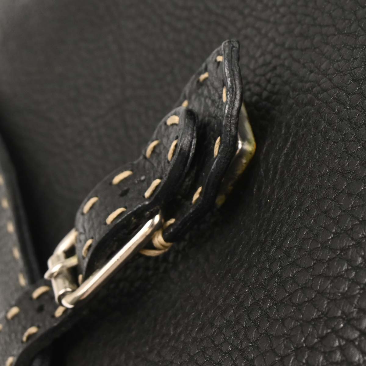 Fendi Black Leather Selleria Shoulder Bag