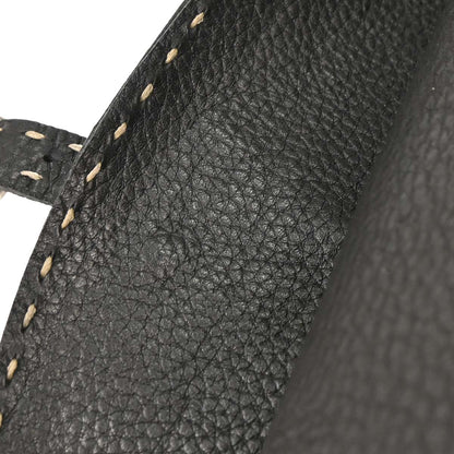 Fendi Black Leather Selleria Shoulder Bag
