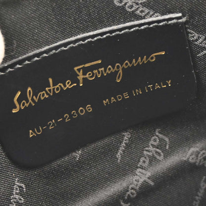 Salvatore Ferragamo Black Leather Gancini Handbag