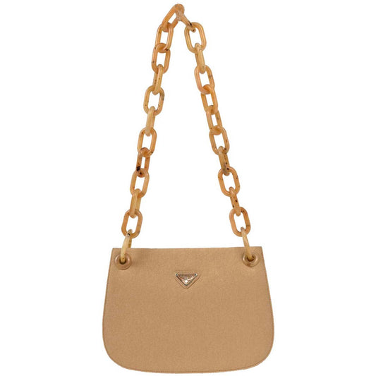 Prada Beige Canvas Shoulder Bag