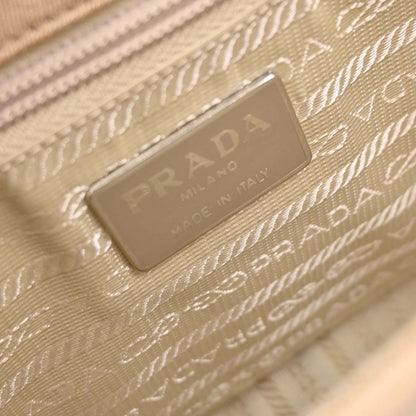 Prada Beige Canvas Shoulder Bag
