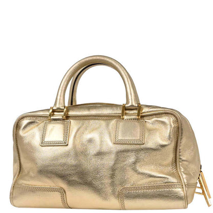 Loewe Metallic Gold Leather Amazona 28 Handbag