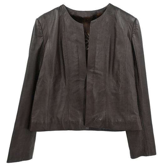 Loewe Collarless Jacket Dark Brown #40