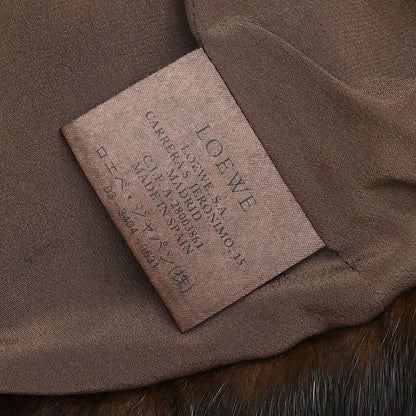 Loewe Collarless Jacket Dark Brown #40