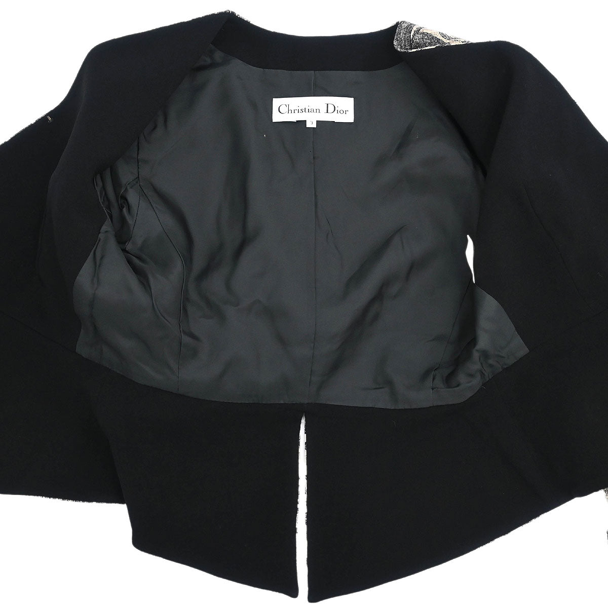 Christian Dior Collarless Jacket Black #36–38 – AMORE Vintage Tokyo