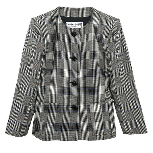 Yves Saint Laurent Collarless Jacket Black #S