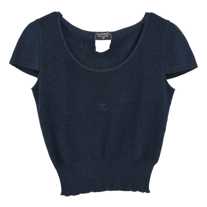 Chanel 1996 Short Sleeve Top Navy #38