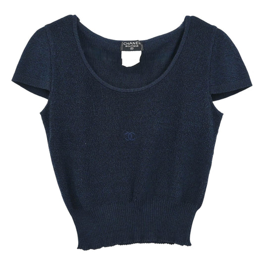 Chanel 1996 Short Sleeve Top Navy #38