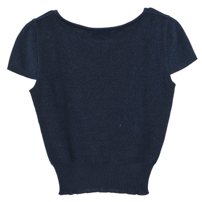 Chanel 1996 Short Sleeve Top Navy #38