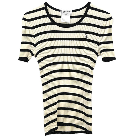 Chanel 1998 Short Sleeve Top White #40