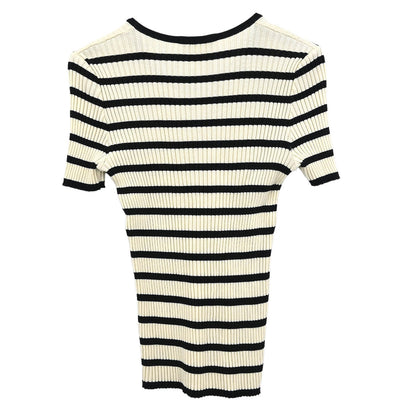 Chanel 1998 Short Sleeve Top White #40
