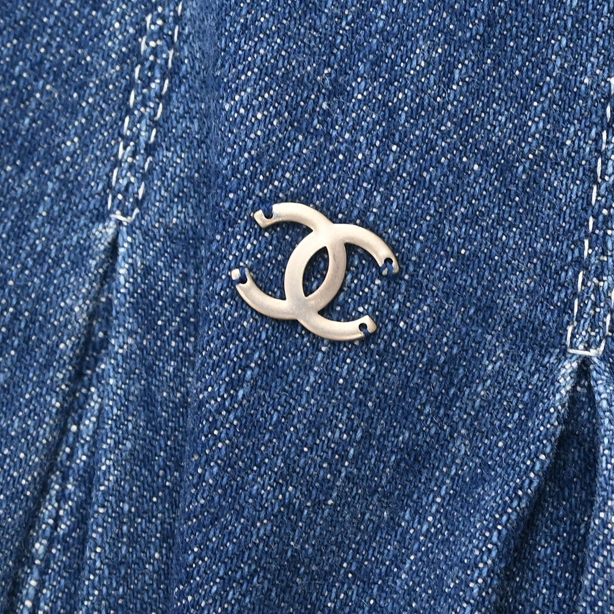 Chanel 2007 Denim Halter Dress Indigo #36