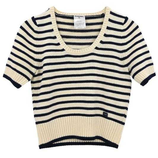 Chanel 2003 Short Sleeve Top White #36