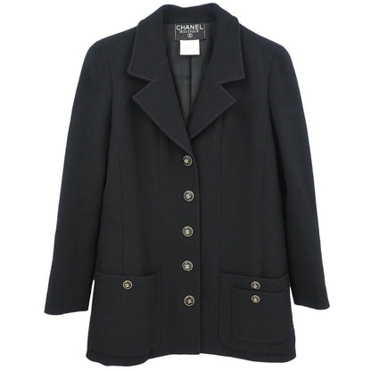 Chanel 1995 Single Breasted Jacket Black #38