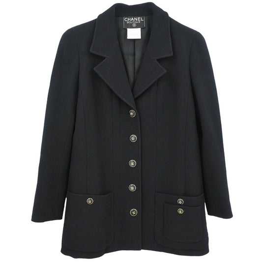 Chanel 1995 Single Breasted Jacket Black #38