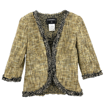 Chanel 2003 Collarless Jacket Beige #36