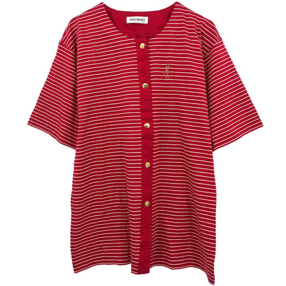 Yves Saint Laurent Short Sleeve Top Red #M