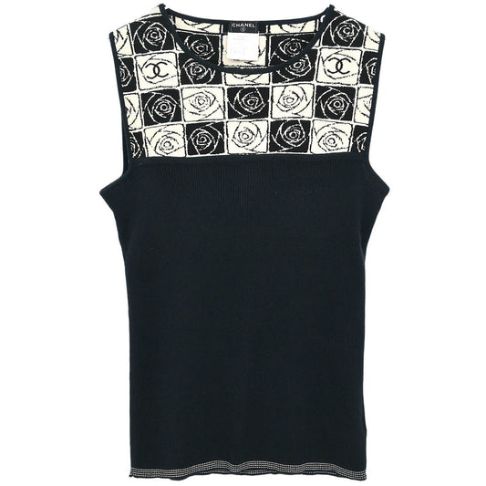 Chanel 2004 Sleeveless Tank Top Black #38