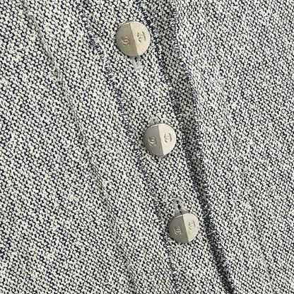 Chanel 1999 Single Breasted Jacket White Navy #40