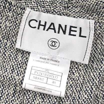Chanel 1999 Single Breasted Jacket White Navy #40