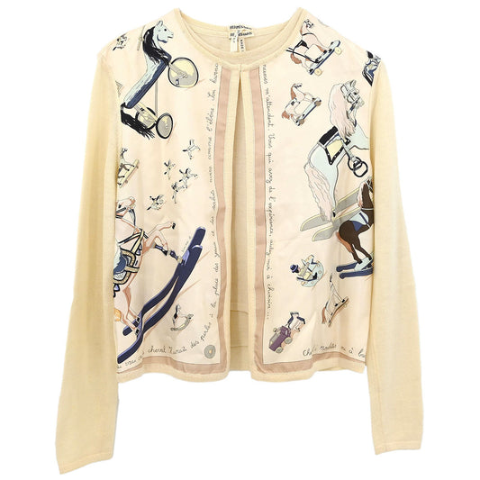 Hermes Ensemble Cardigan Sleeveless Top Off-white #XS