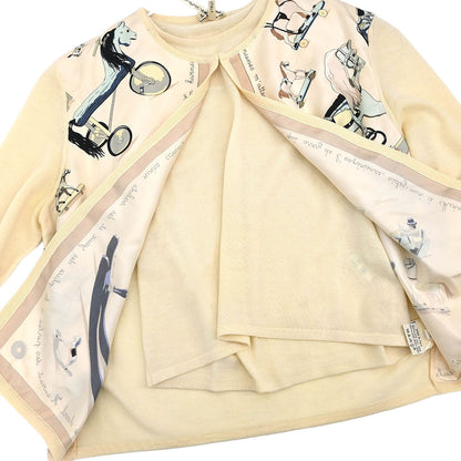 Hermes Ensemble Cardigan Sleeveless Top Off-white #XS