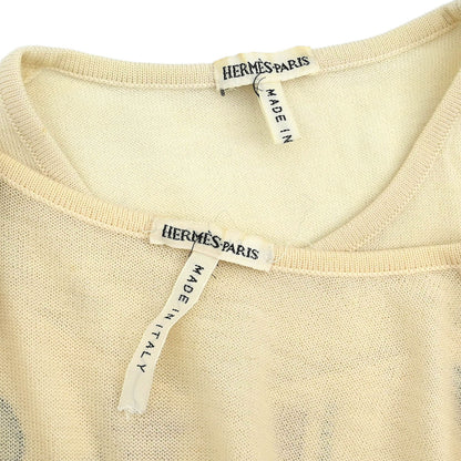 Hermes Ensemble Cardigan Sleeveless Top Off-white #XS