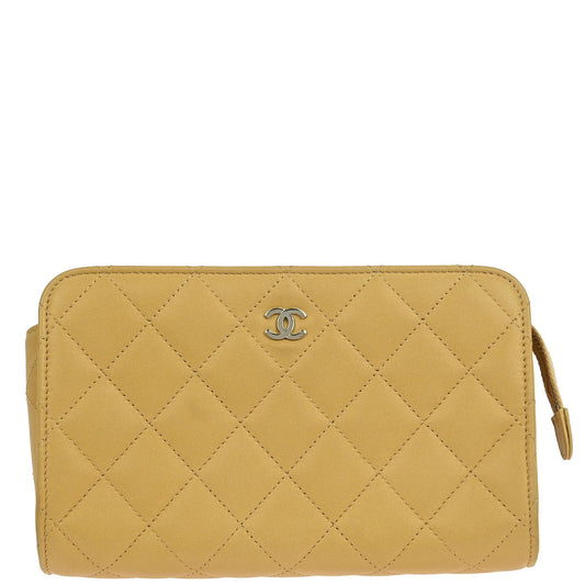 Chanel 2005-2006 Beige Lambskin Pouch