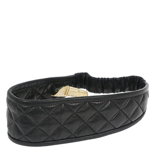 Chanel Headband Hair Accessories Black Lambskin