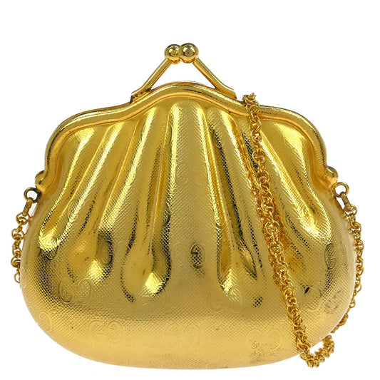Gucci Gold Metal GG Pouch Chain Shoulder Bag