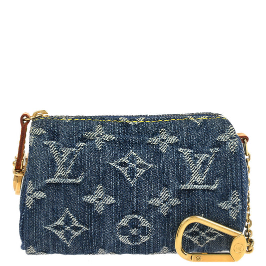 Louis Vuitton 2006 Blue Monogram Denim Trousse Speedy PM Pouch M95082