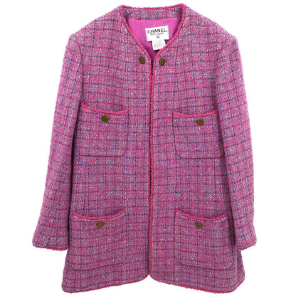 Chanel 1997 Single Breasted Coat Pink #46